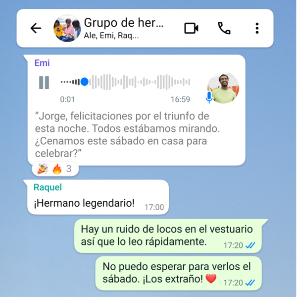 Transcripción de mensajes WhatsApp