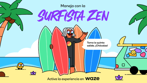 Imagen de la nueva surfista Zen, disponible en Waze