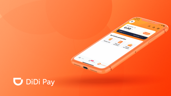 Vista lateral de la app de DiDi Pay