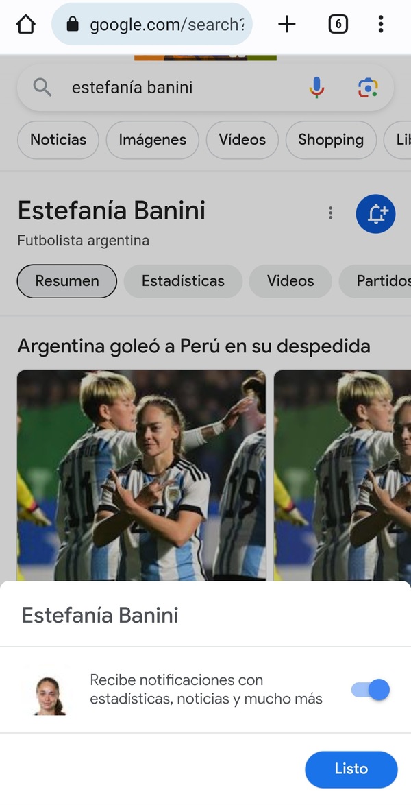 Seguimiento de las jugadoras en Google