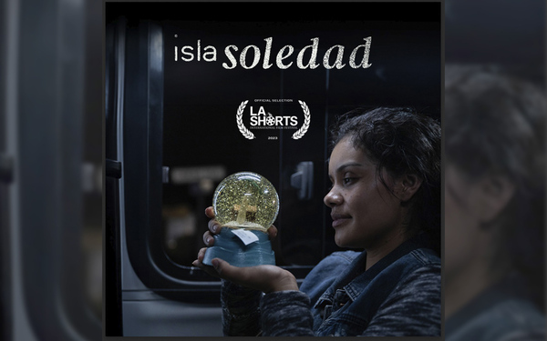 Cartel de la participación de cortometraje Isla soledad en LA Shorts