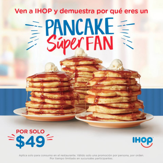 IHOP inicia el año con pancakes por MN$49