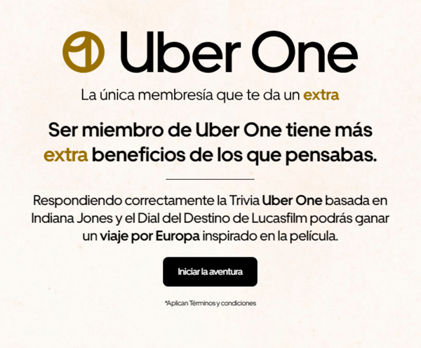 Imagen con los datos de la trivia lanzada por Uber One