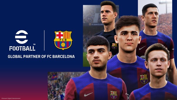 Cartel de los eFootall como global partner of FC Barcelona