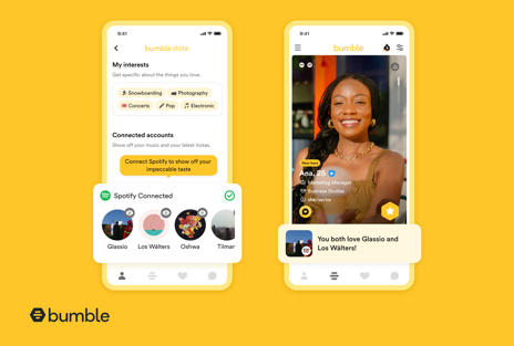 Bumble presenta “Mejores Artistas” una nueva integración de Spotify 