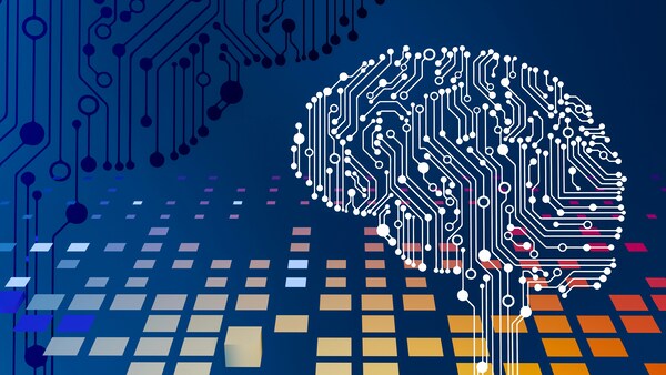 Un cerebro formado con conexiones de programación