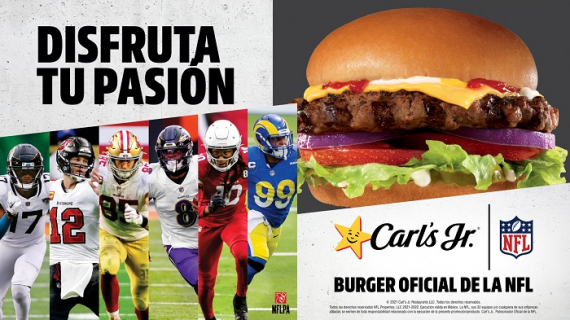 Carls Jr se convierte en patrocinador oficial de la NFL 